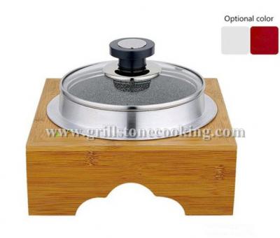 Stone aluminumn stone stew pot with bamboo stand (Stone aluminumn stone stew pot with bamboo stand)